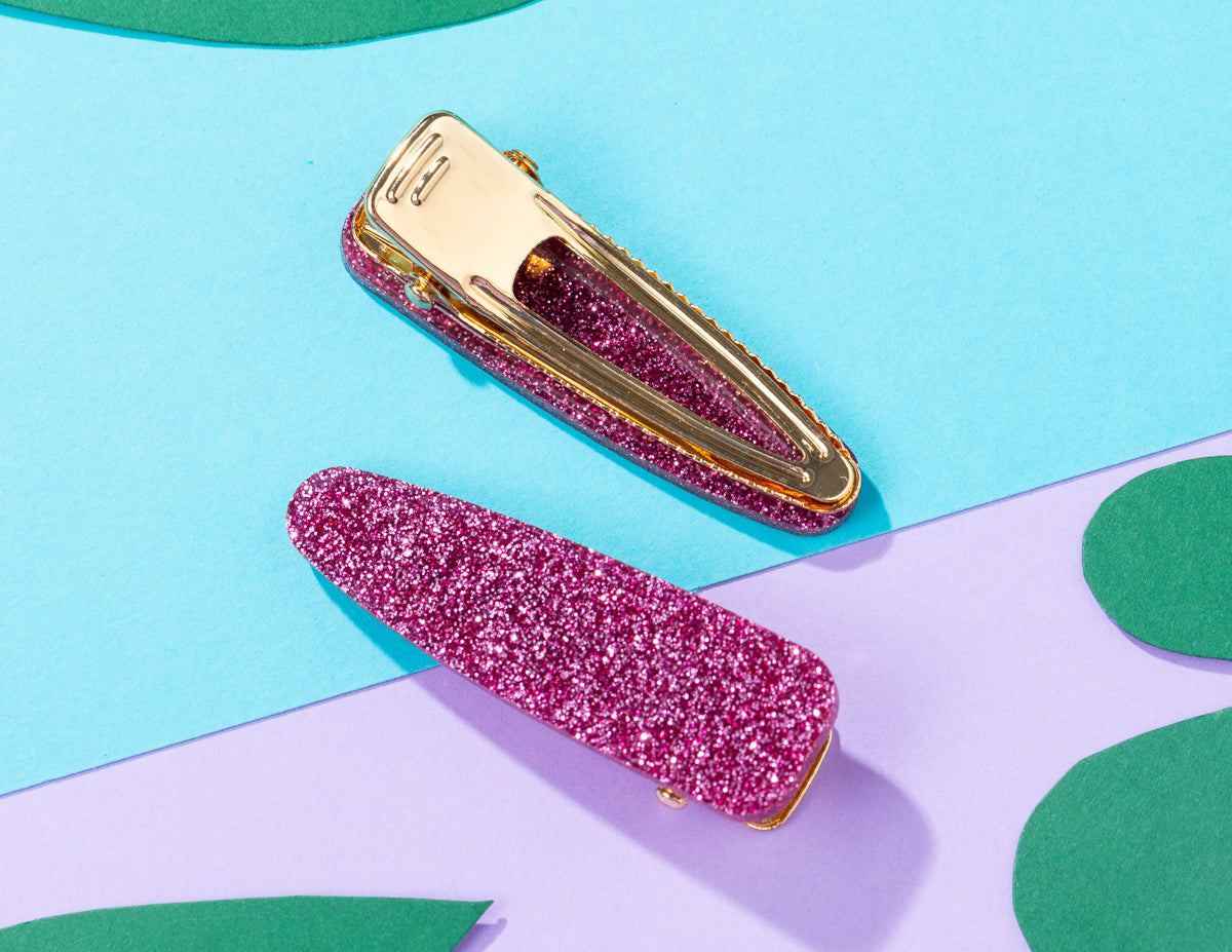 Pink Glitter Hairclips