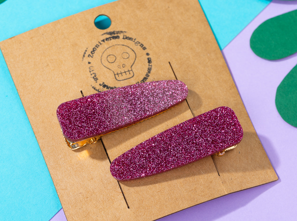 Pink Glitter Hairclips