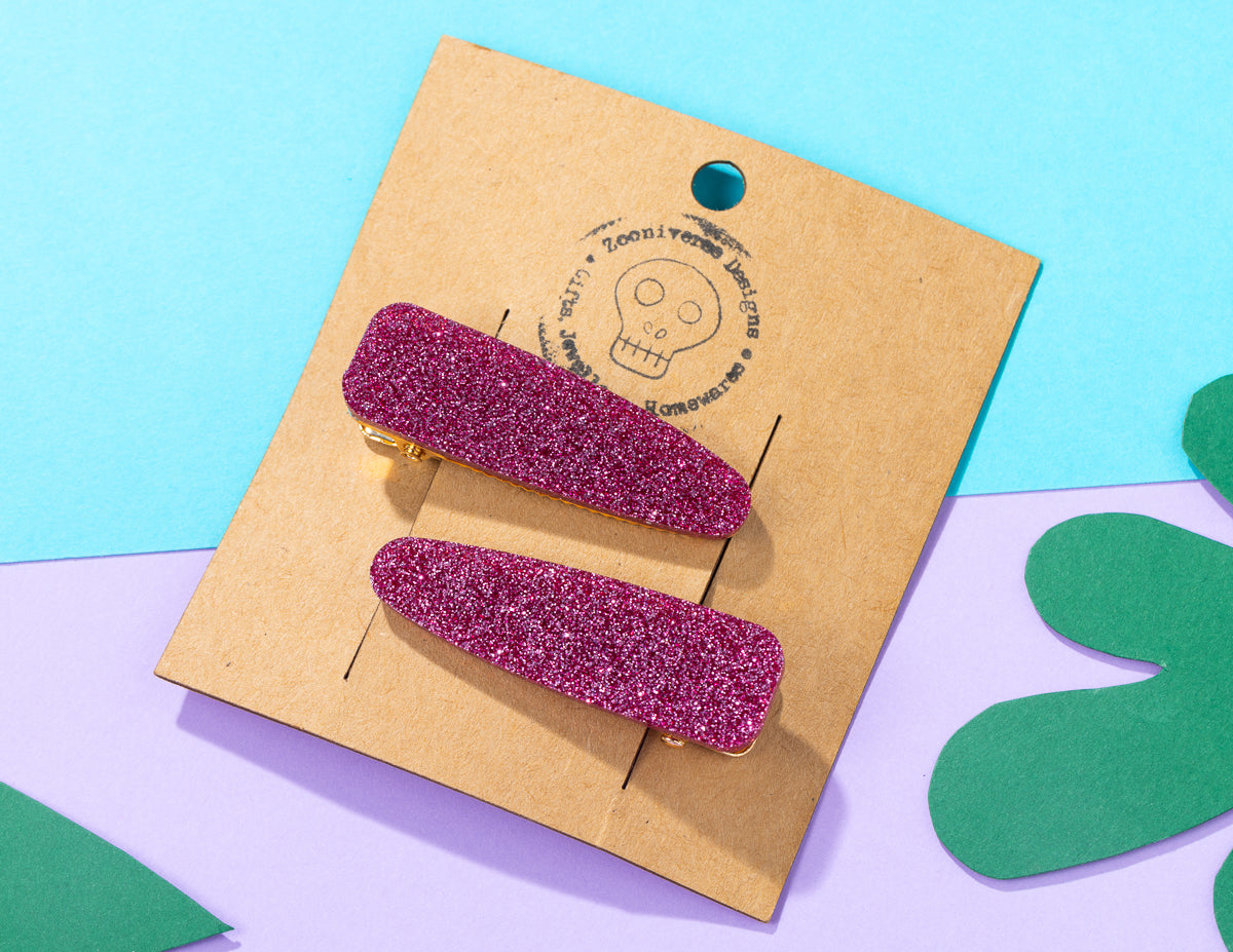 Pink Glitter Hairclips