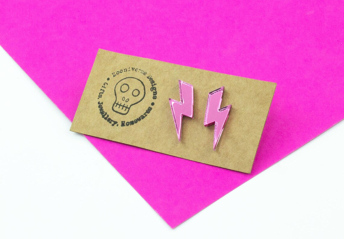 Lightning Bolt Acrylic Stud Earrings