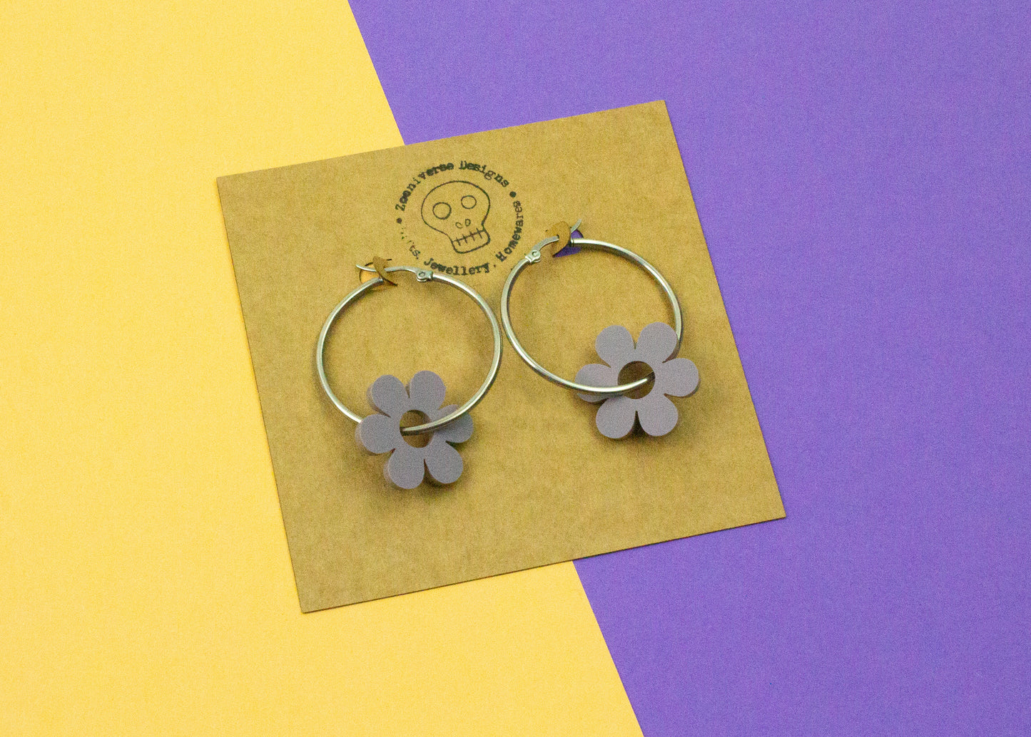 Flower Hoops Silver