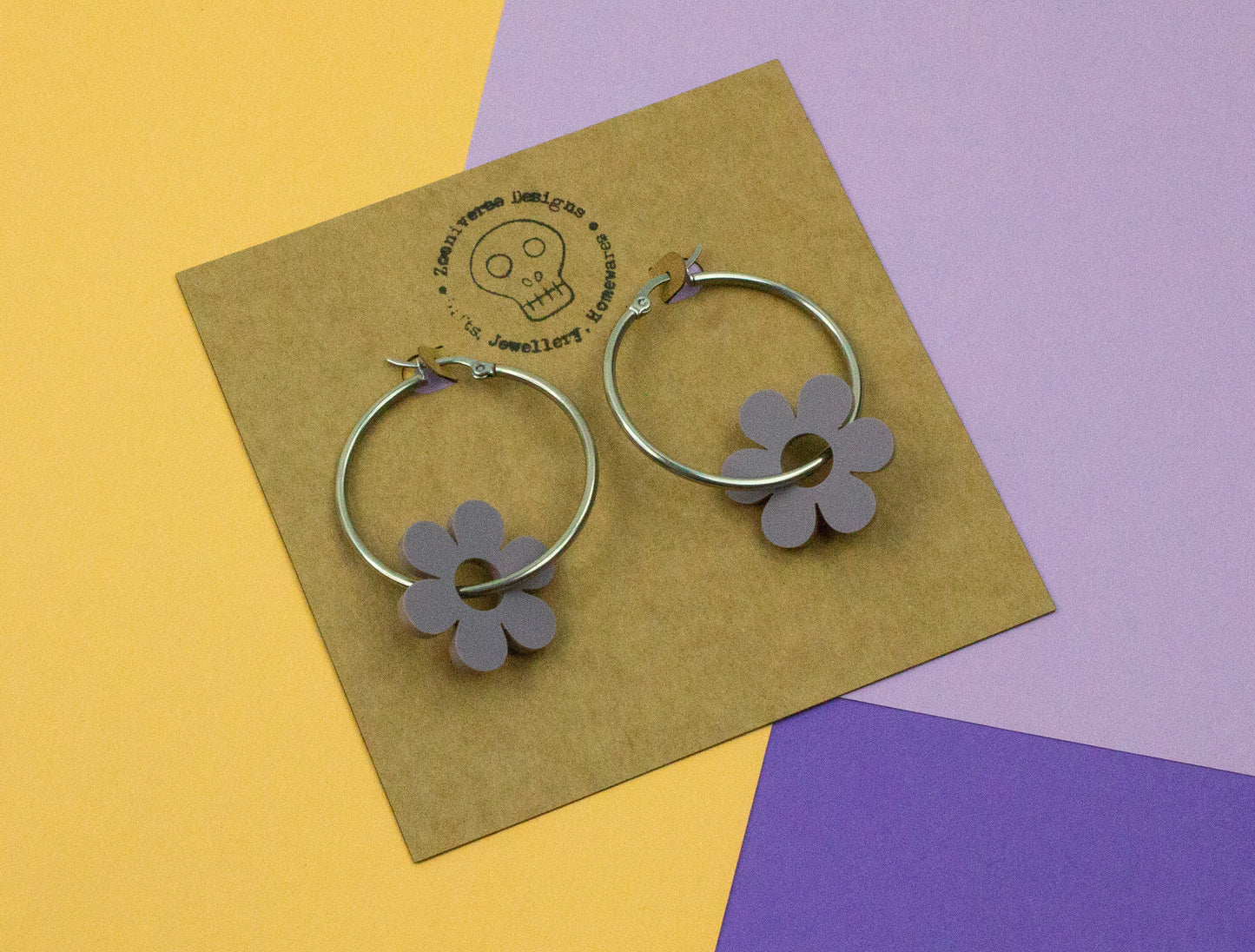 Flower Hoops Silver