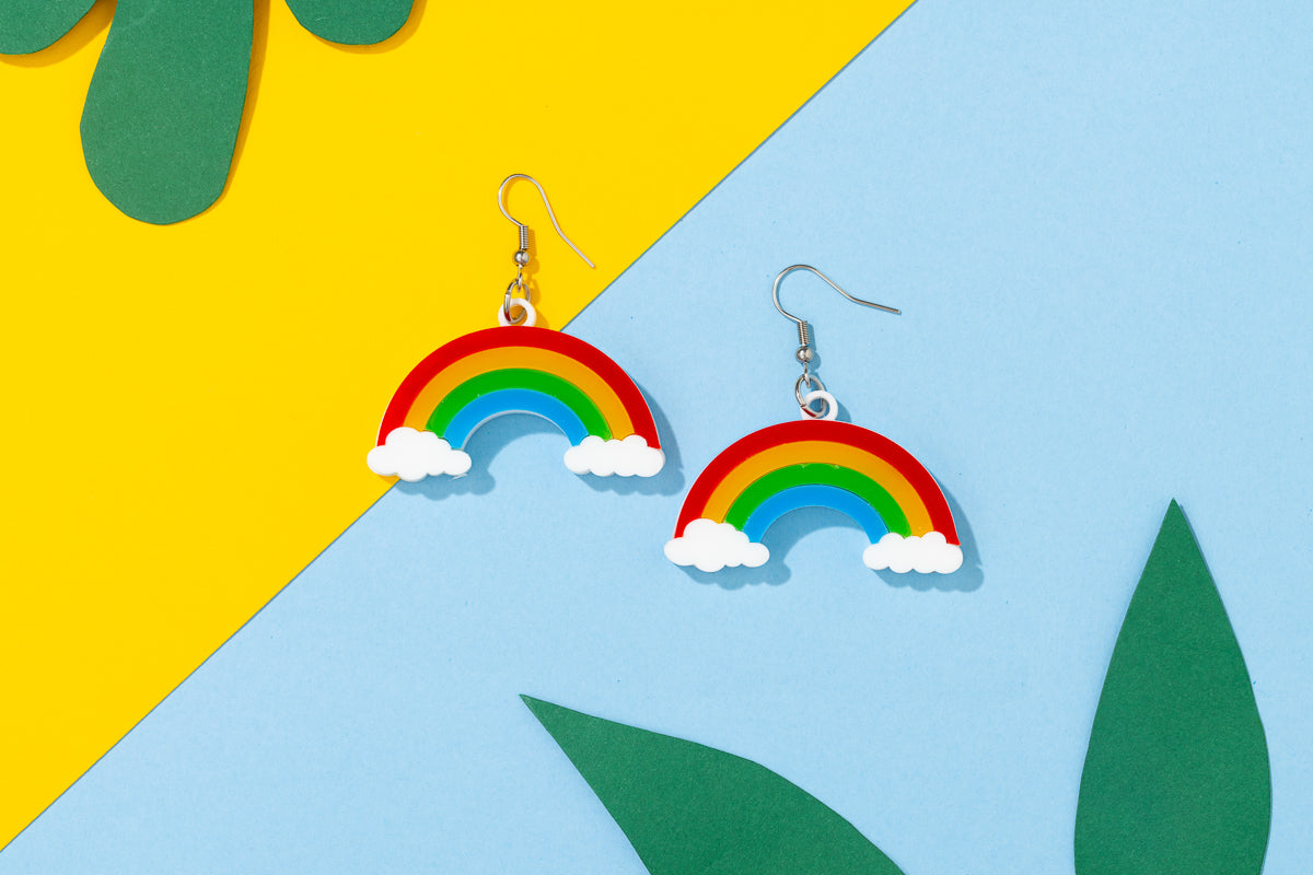 Rainbow and Cloud earrings