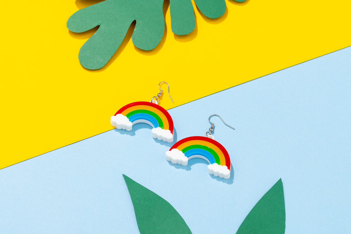 Rainbow and Cloud earrings