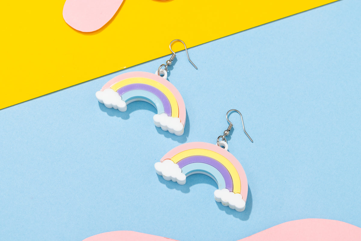 Rainbow and Cloud earrings