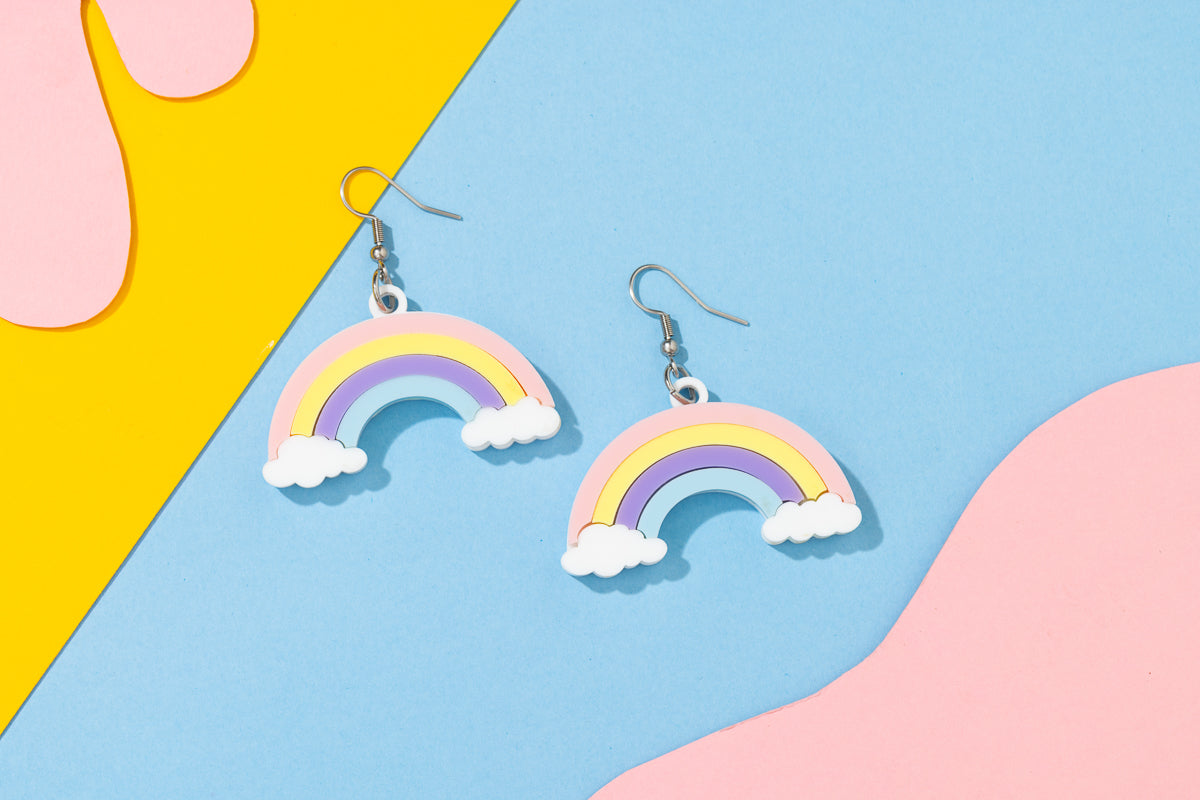 Rainbow and Cloud earrings