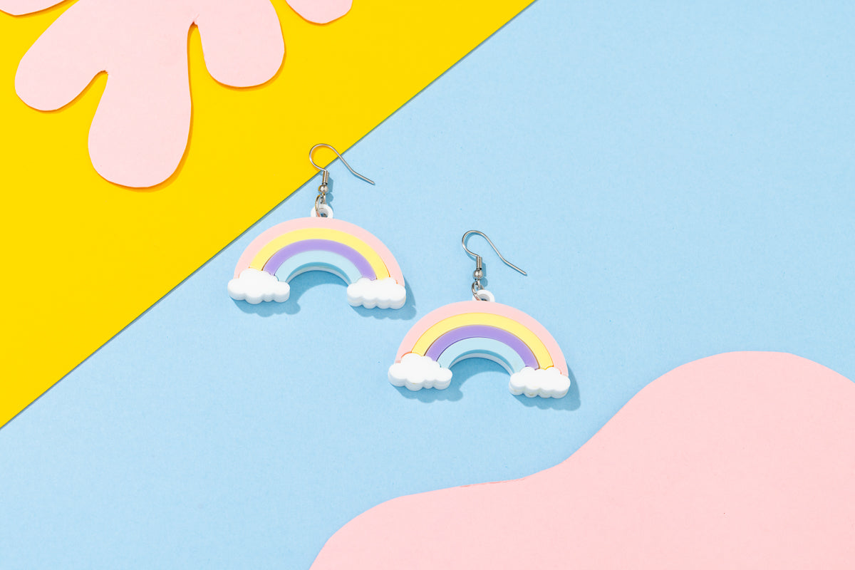 Rainbow and Cloud earrings