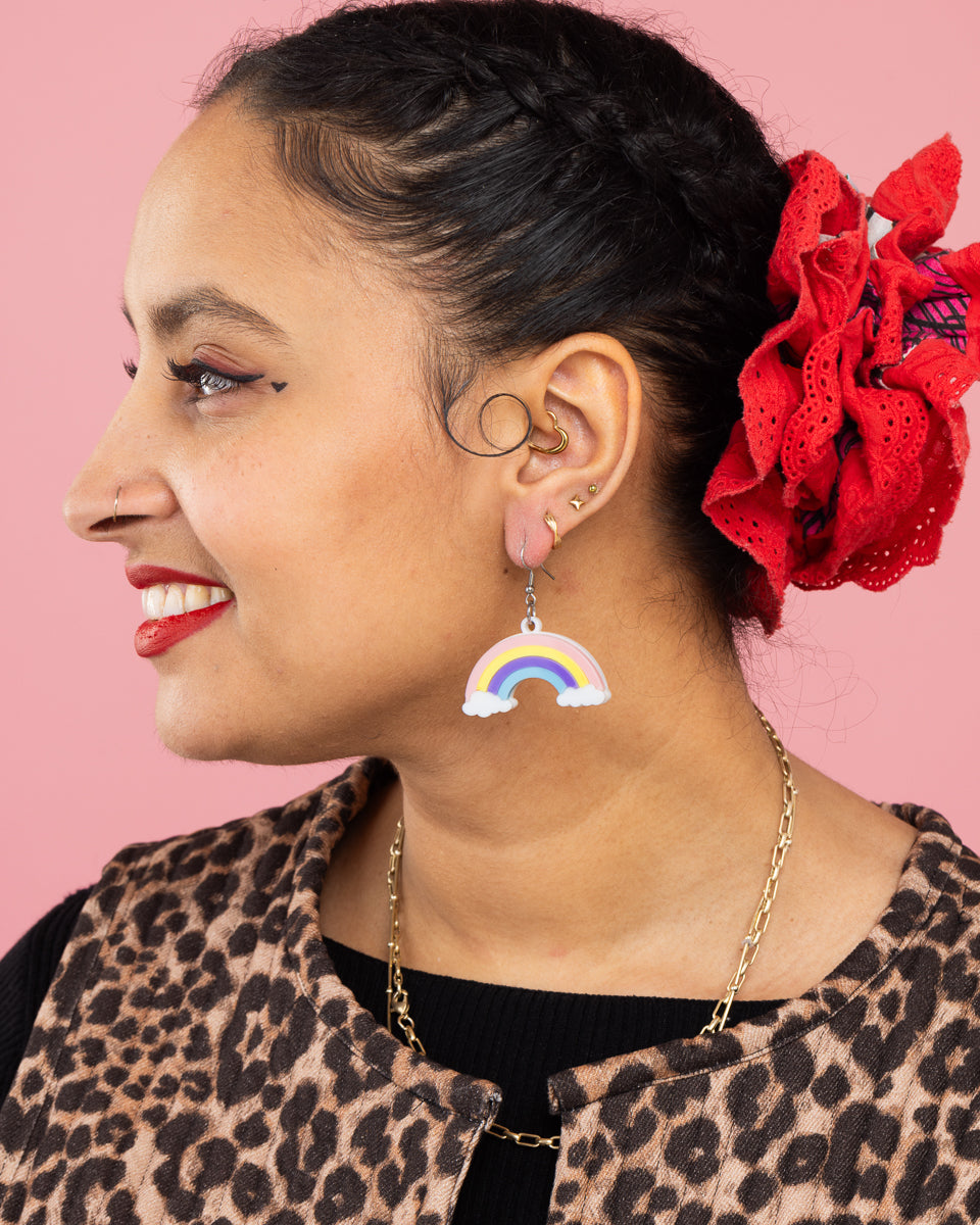 Rainbow and Cloud earrings
