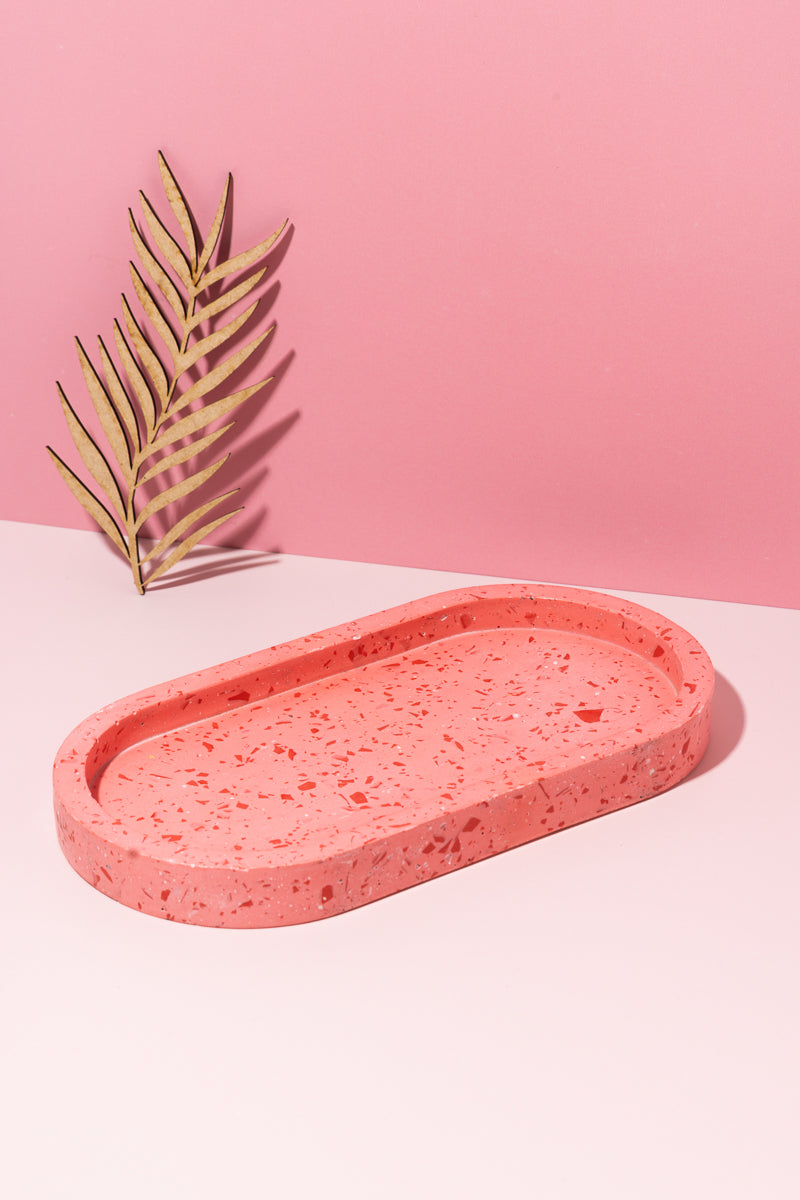 Red and Pink Terrazzo Pill tray Large