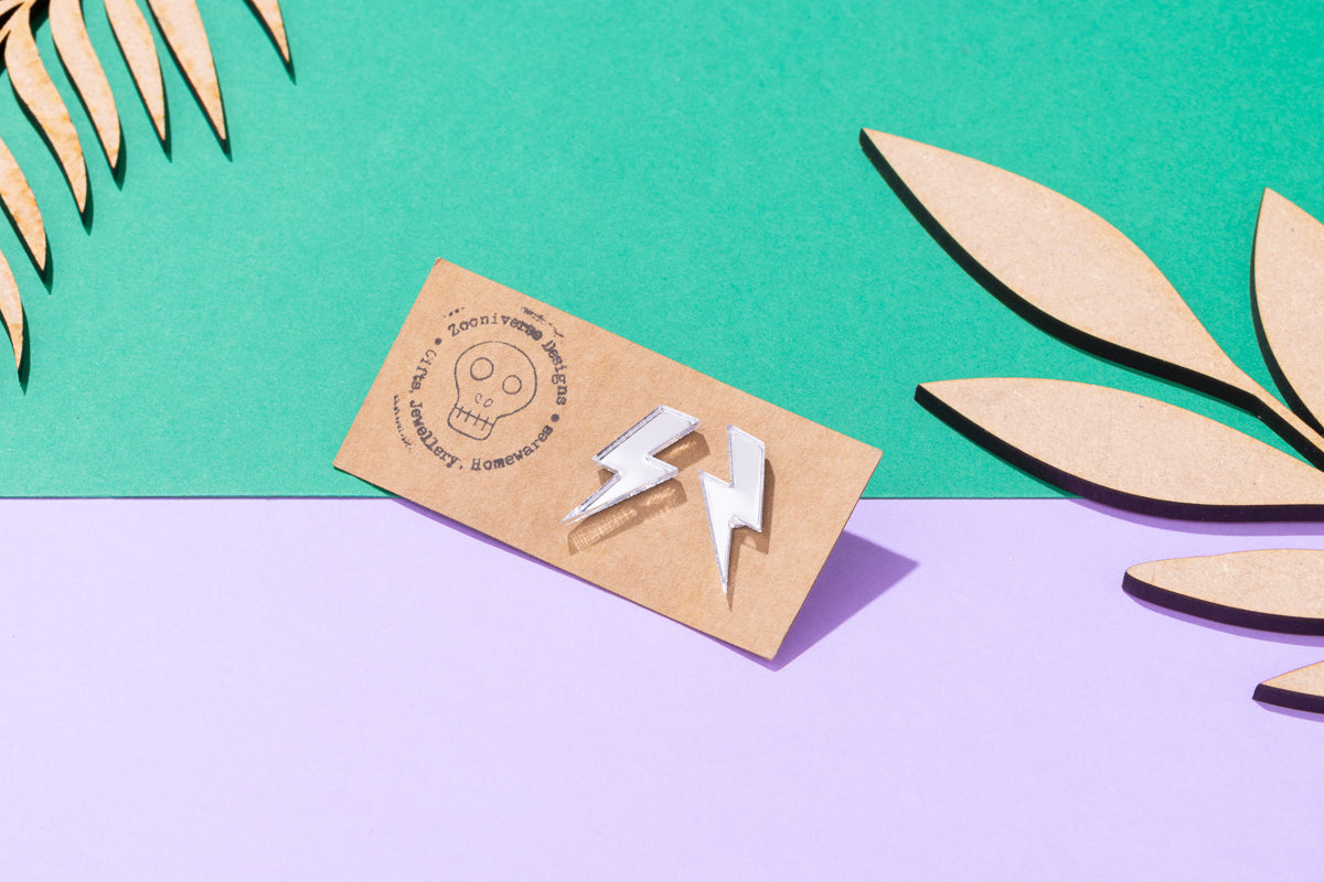 Lightning Bolt Acrylic Stud Earrings