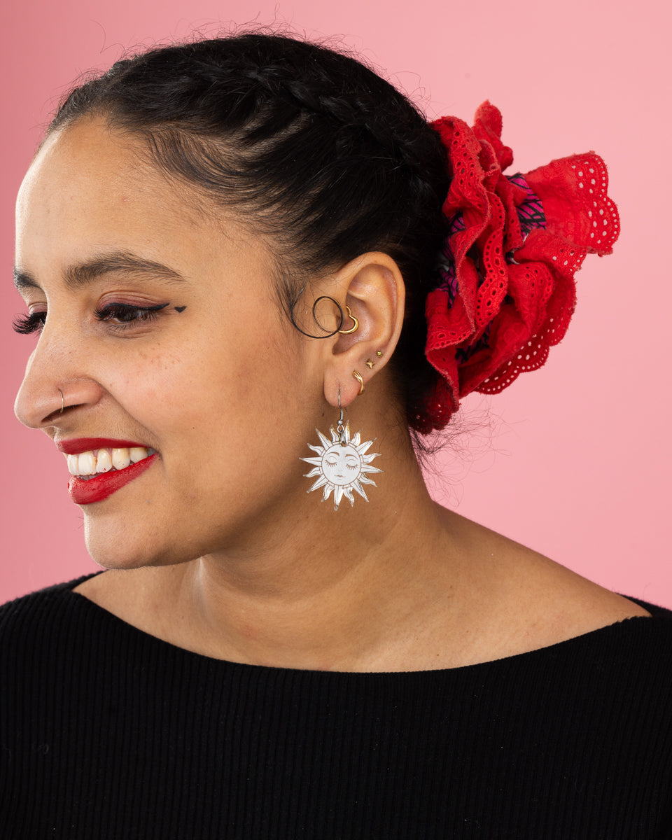 Sun face Acrylic Earrings