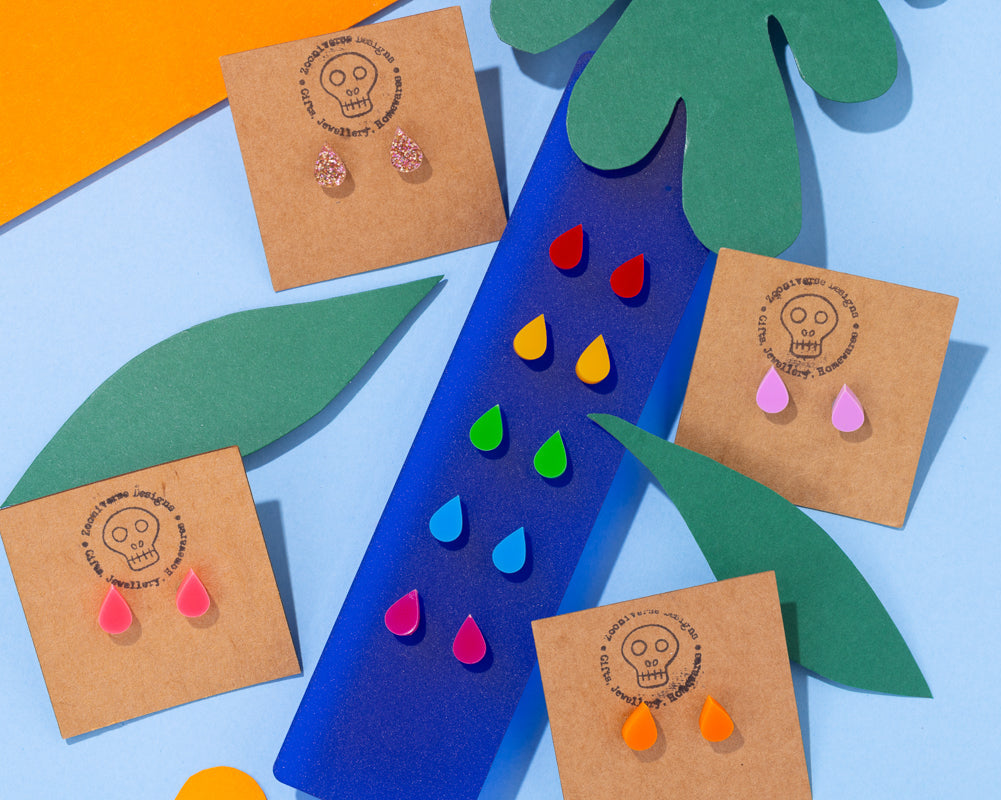 Tear Drop Stud Earrings