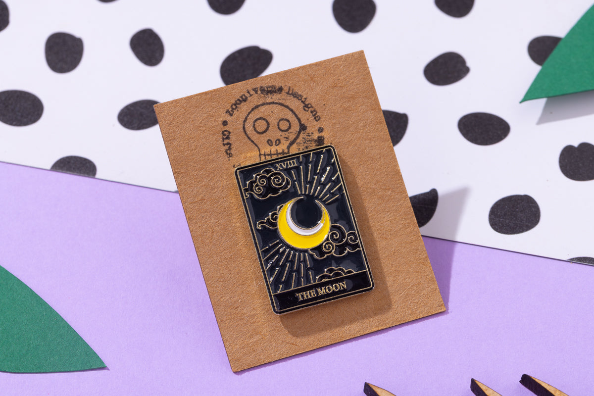 The Moon Tarot Card Enamel Pin
