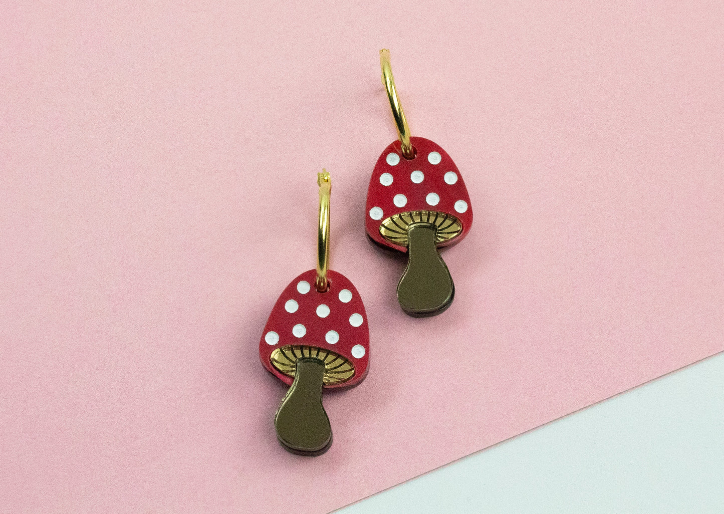 Toadstool mushroom earrings