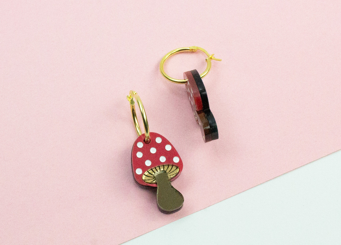 Toadstool mushroom earrings