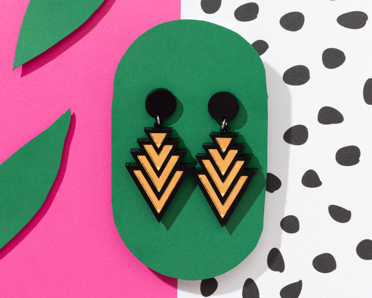 Gold Triangle Earrings