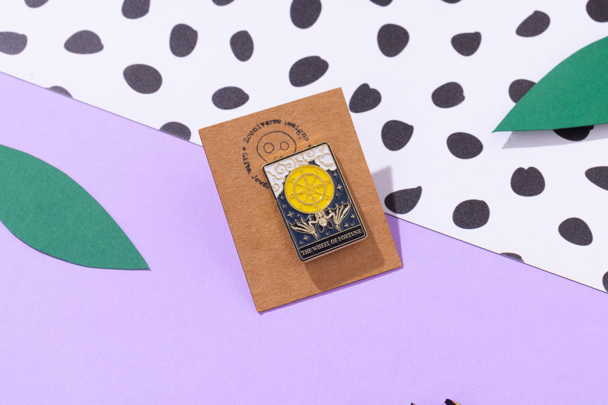Wheel of Fortune Tarot Card Enamel Pin