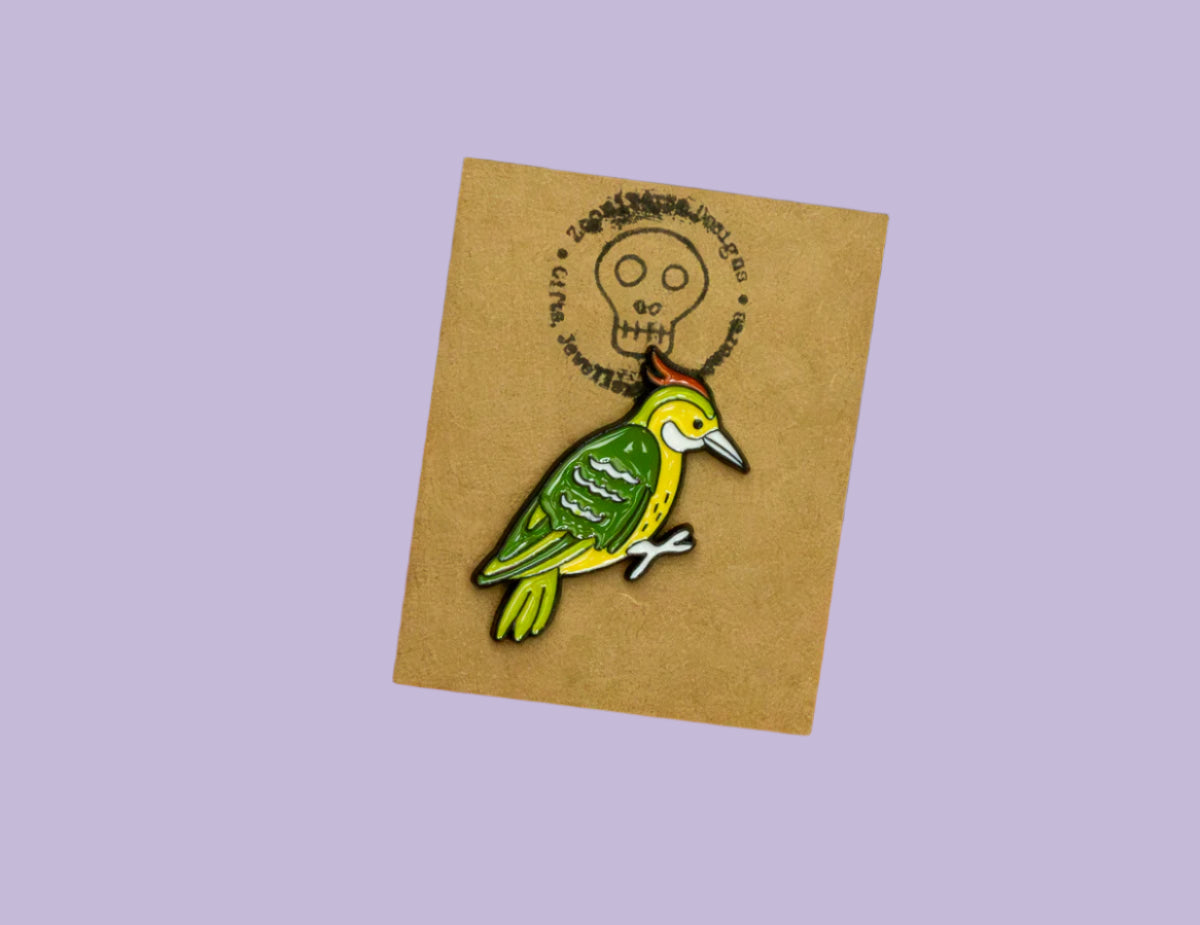 Woodpecker Enamel Pin