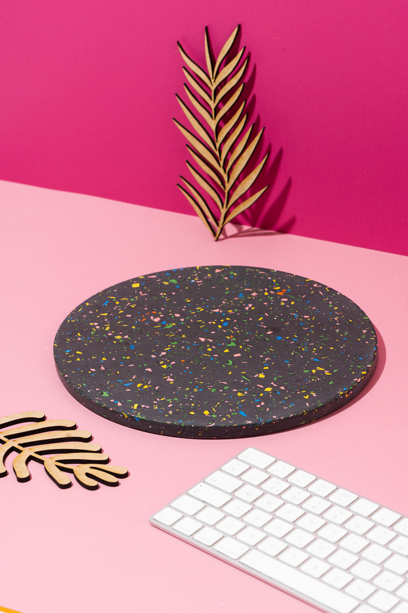 Yellow, Pink, Orange, Green, Blue, Black Terrazzo Heatmat