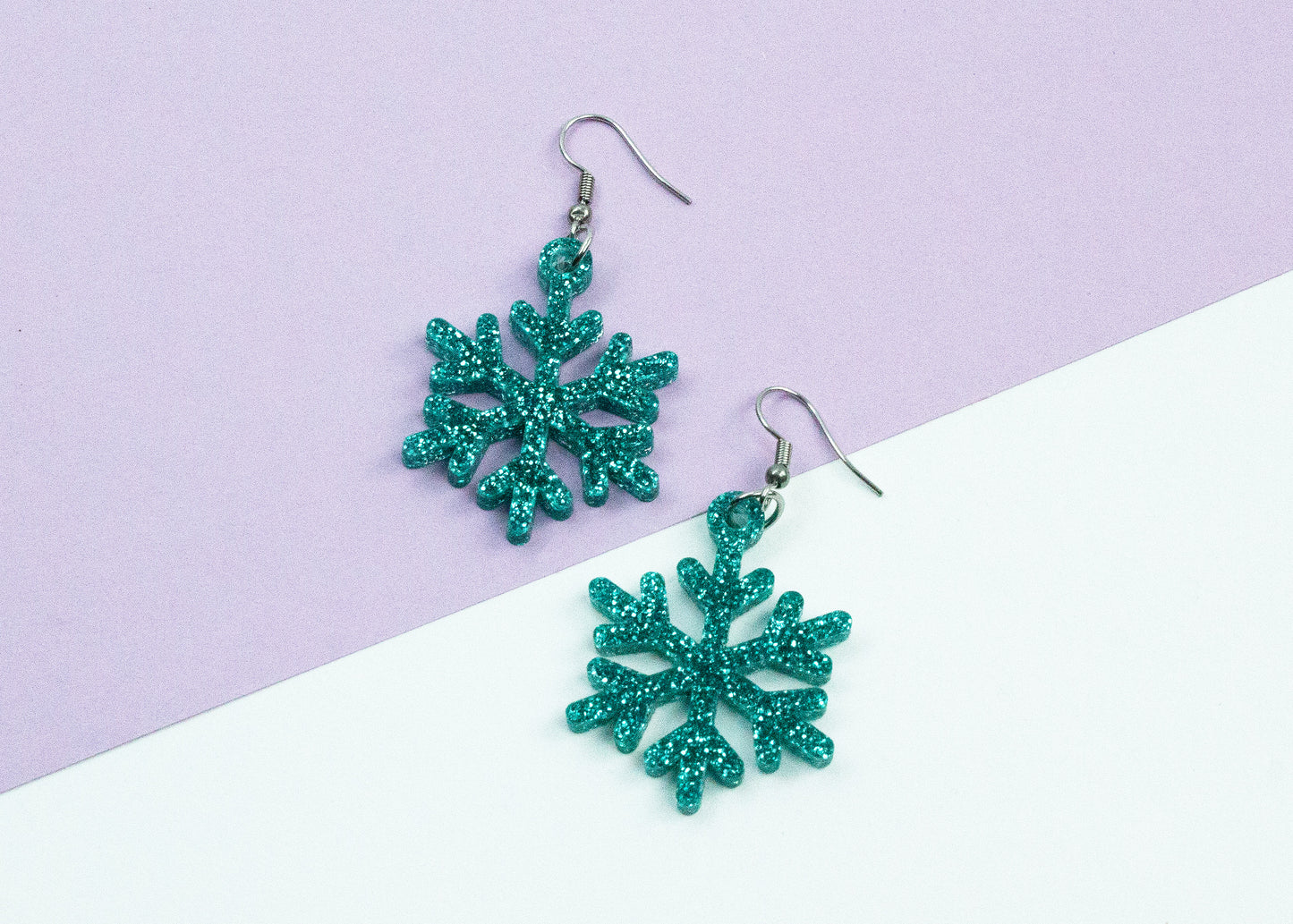 Snowflake glitter earrings