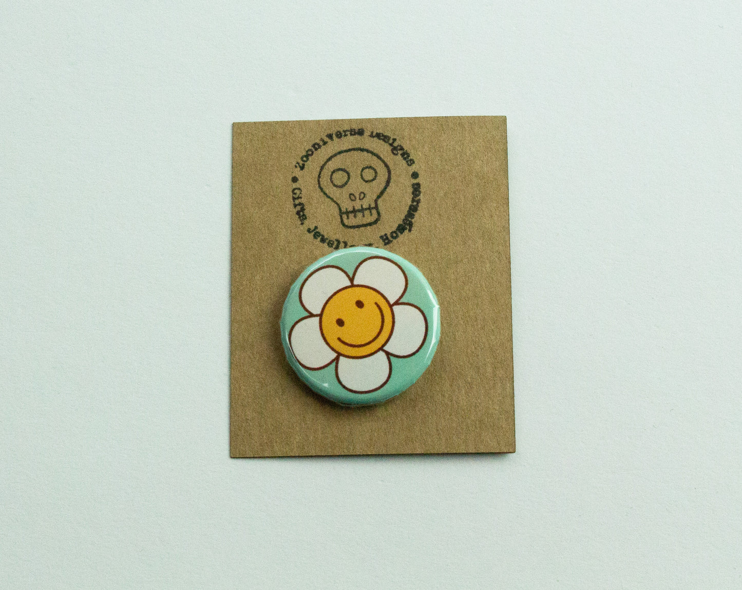 Flower Face 25mm Button Badge