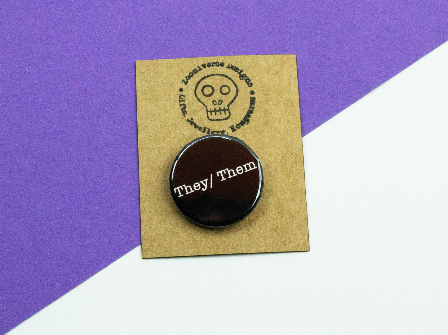 They/ Them Pronoun 25mm Button Badge