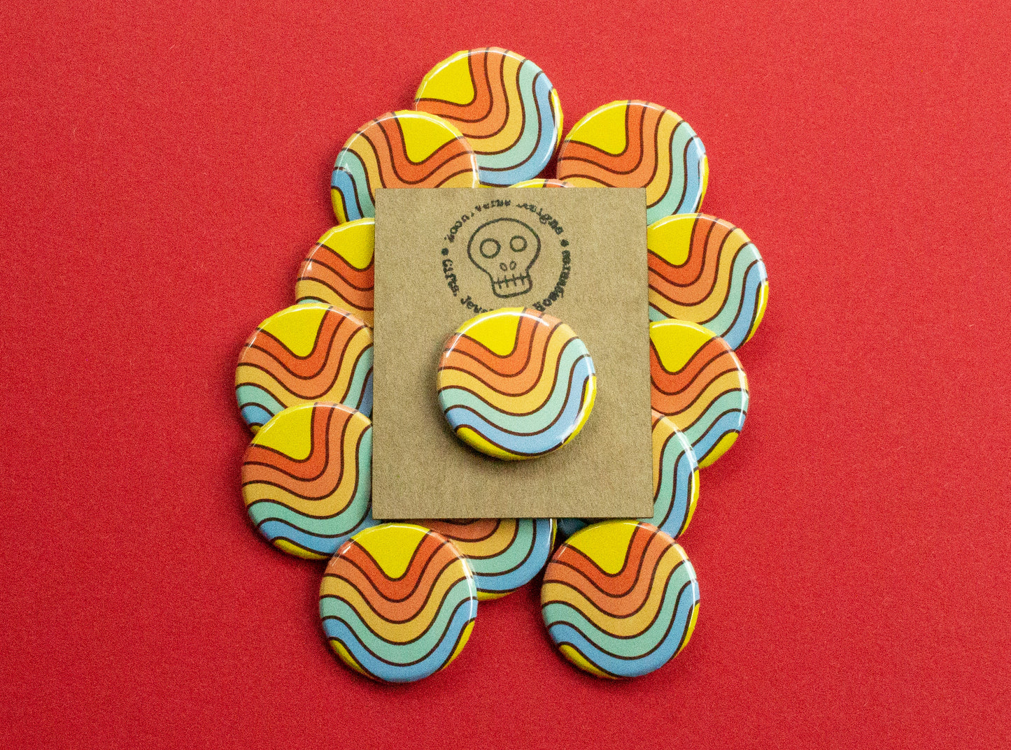 Wavy Rainbow 25mm Button Badge