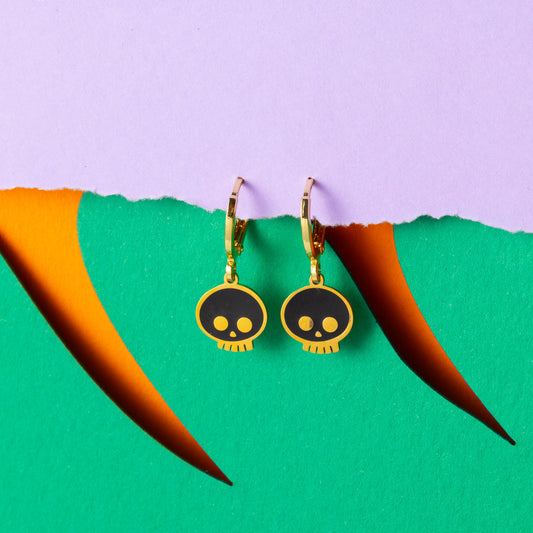 Abstract Skull Hoops Gold