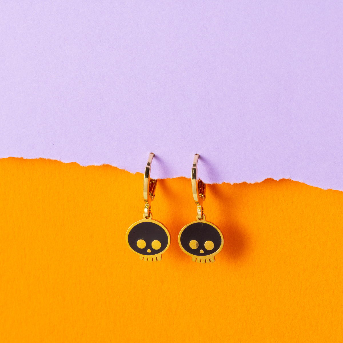 Abstract Skull Hoops Gold