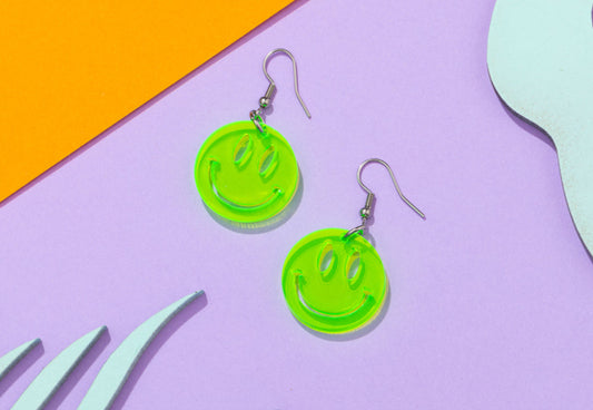 Acid Smiley Face Earrings