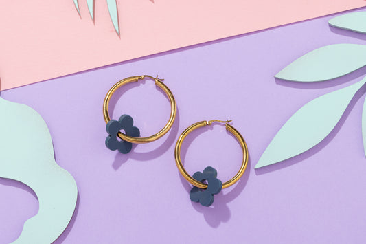 Flower Hoops Gold