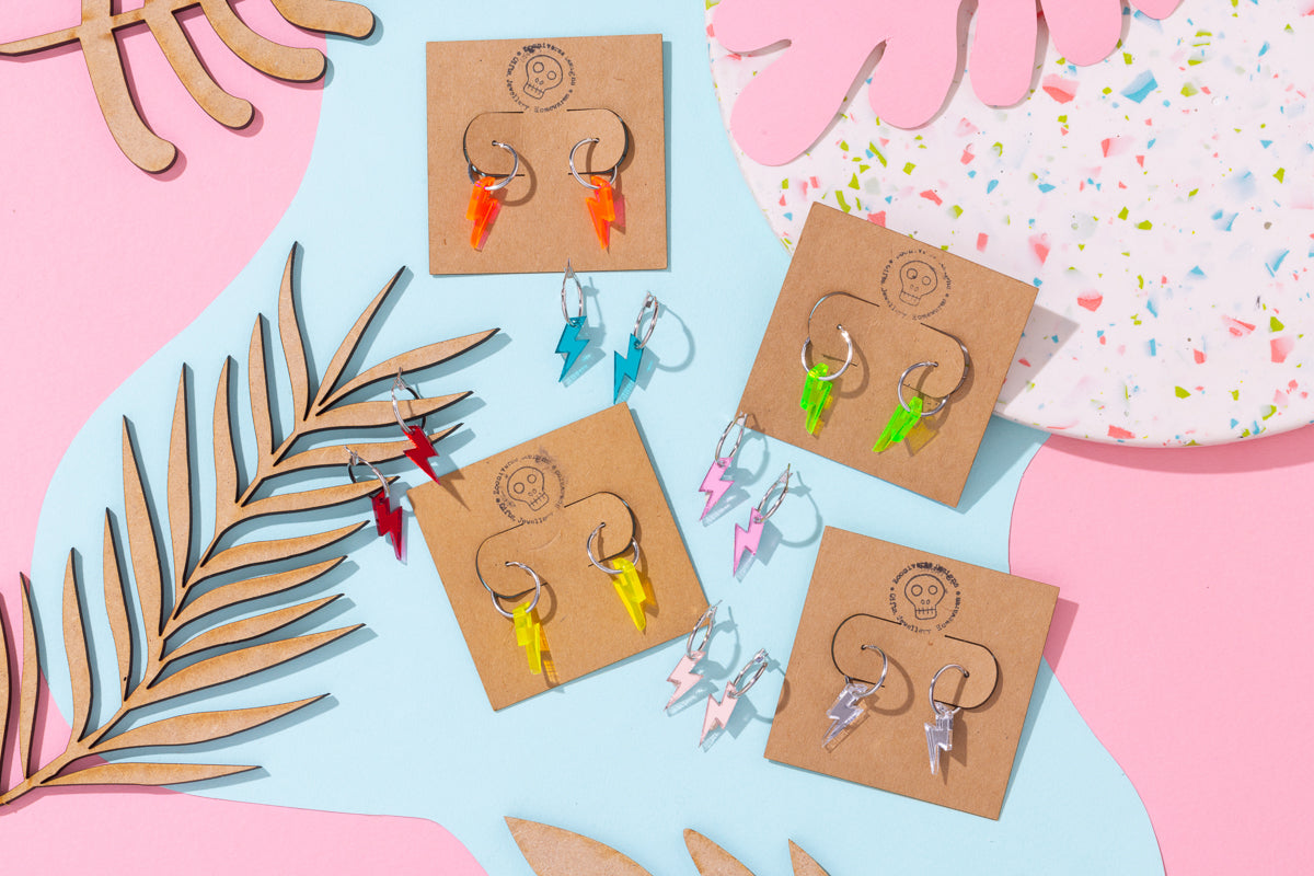 Lightning Bolt Hoop Earrings