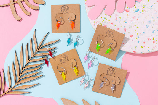 Lightning Bolt Hoop Earrings