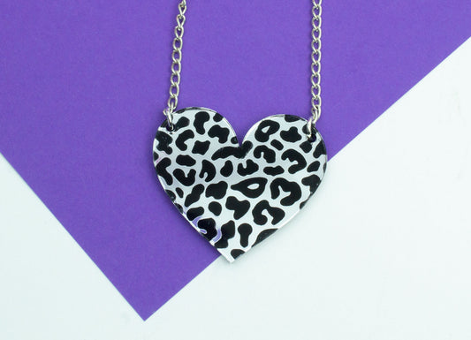 Animal Print Heart Necklace