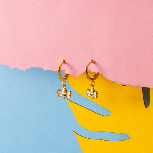 Bee Huggie Hoops