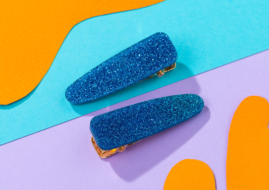 Blue Glitter Hairclips