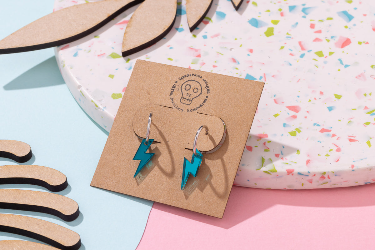 Lightning Bolt Hoop Earrings