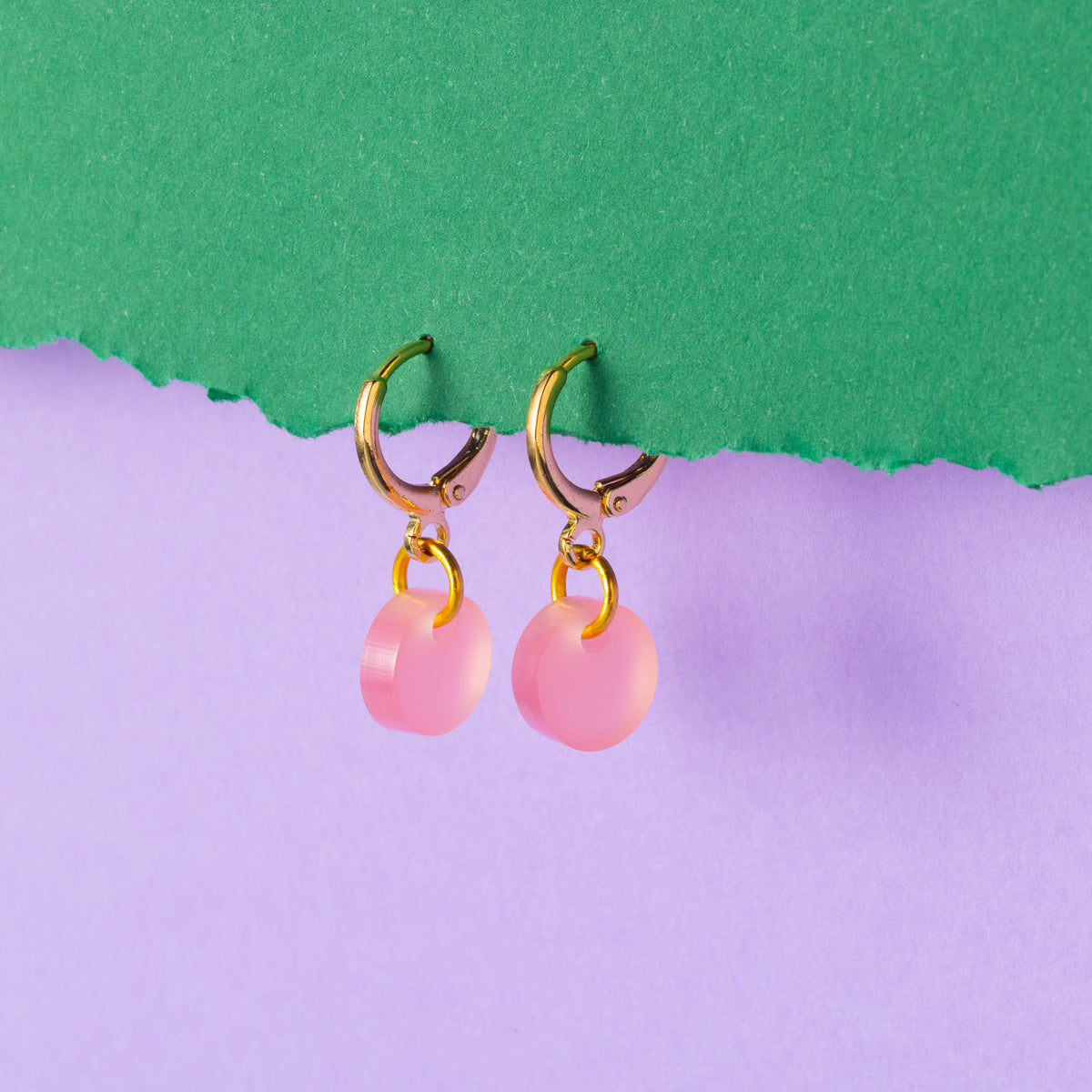Colour Pop Acrylic Gold Huggie Hoops