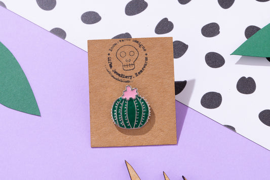 Cactus with Flower Enamel Pin