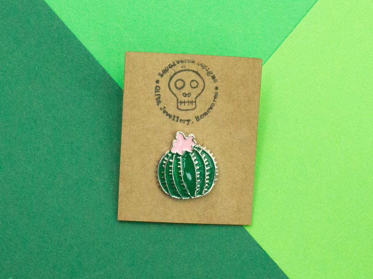 Cactus with Flower Enamel Pin