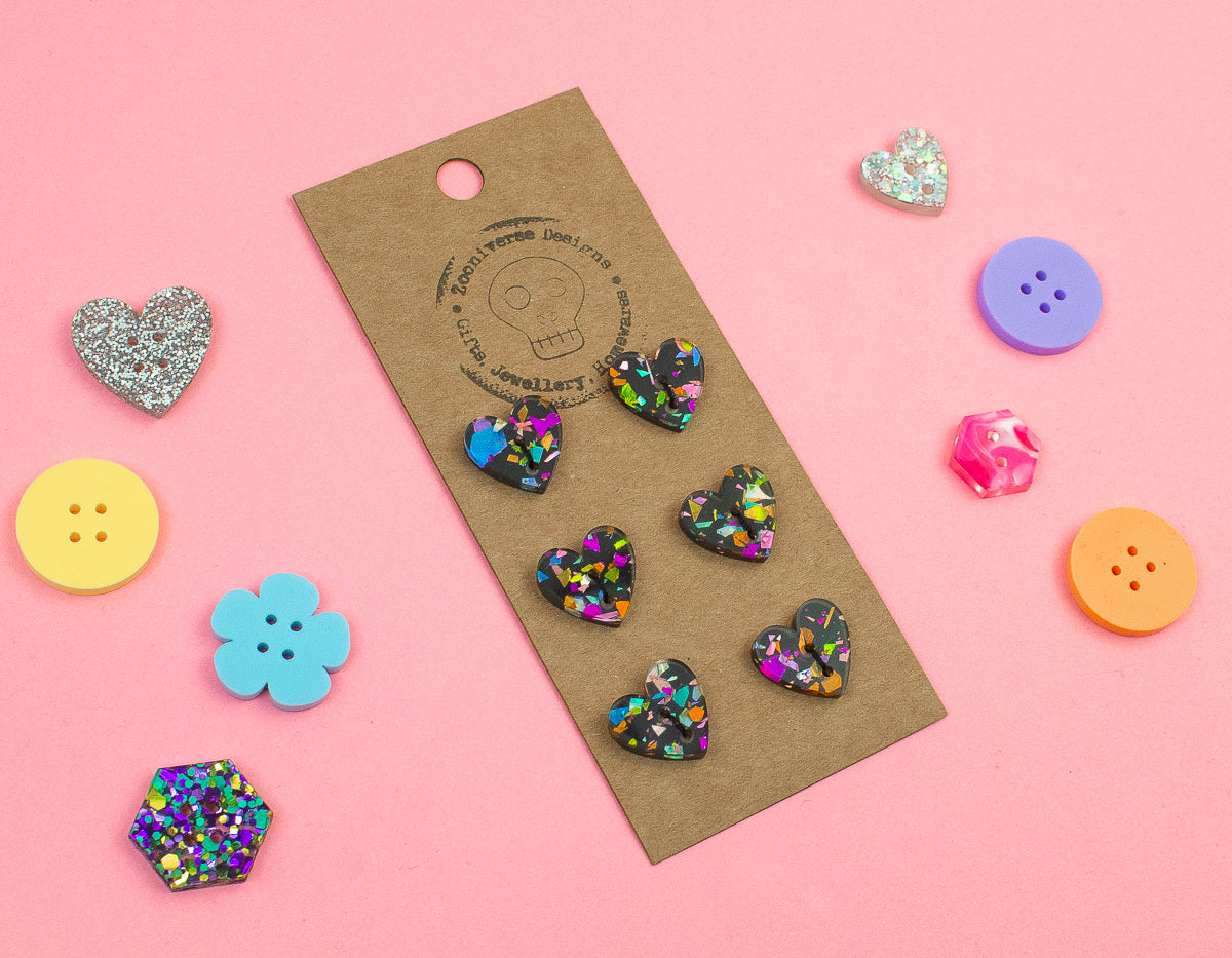 Chunky Glitter Multi Acrylic Buttons