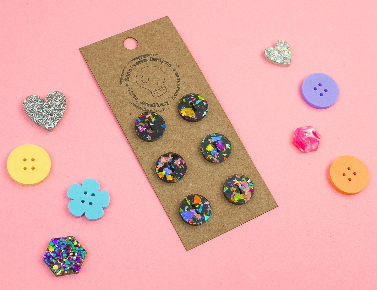 Chunky Glitter Multi Acrylic Buttons