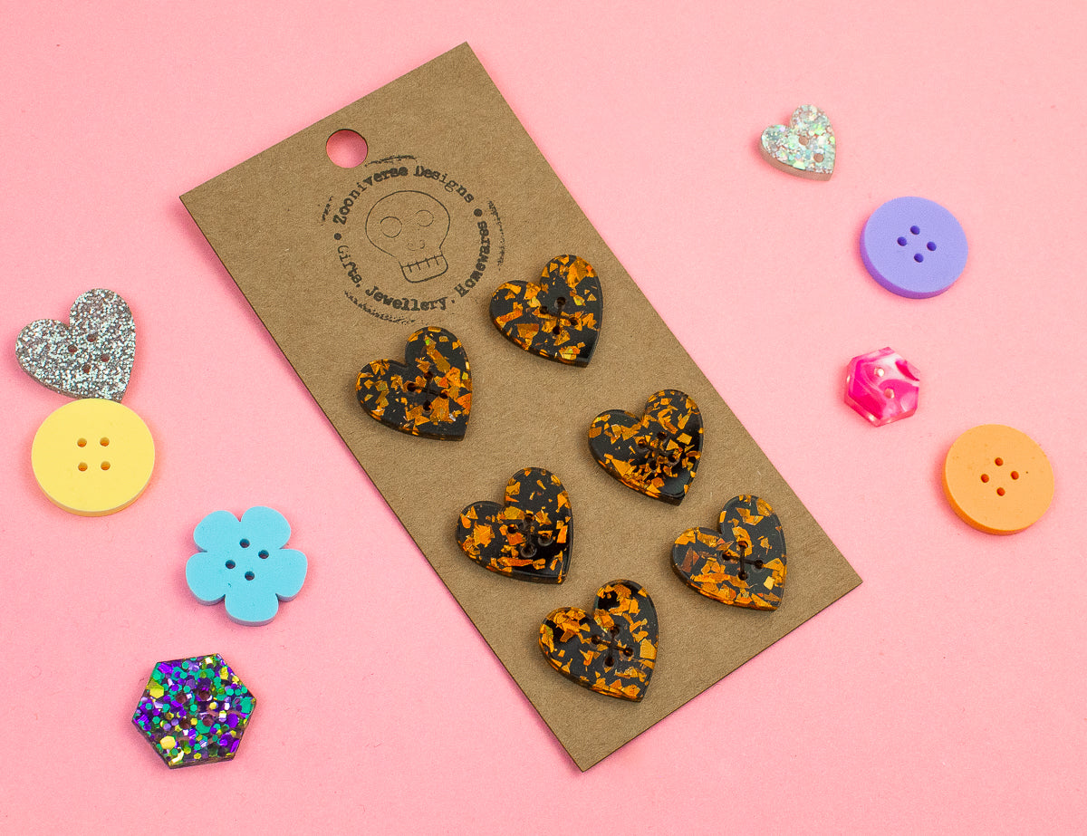 Chunky Orange Acrylic Buttons