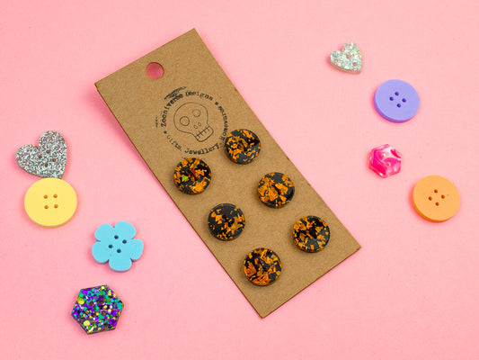 Chunky Orange Acrylic Buttons