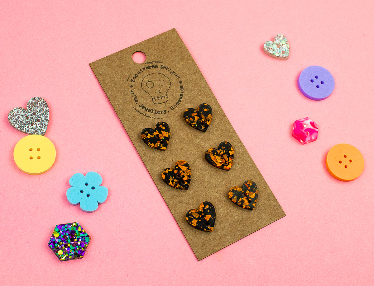 Chunky Orange Acrylic Buttons