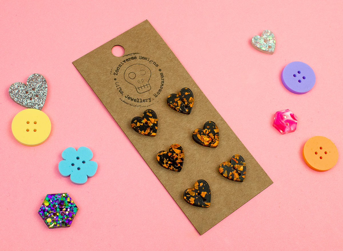 Chunky Orange Acrylic Buttons