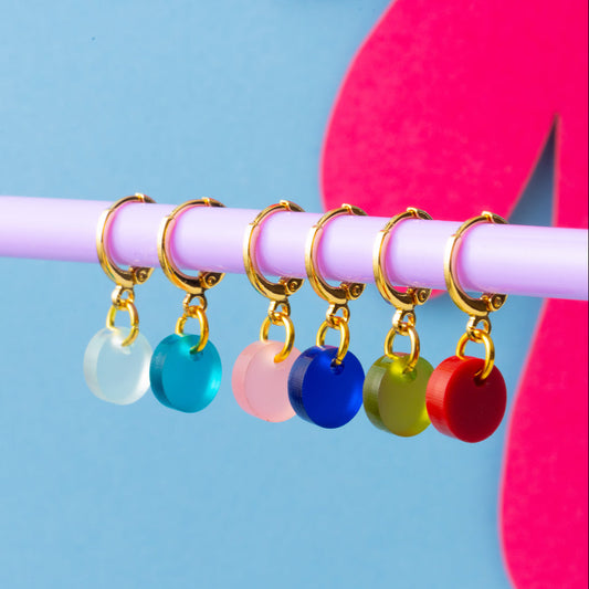 Colour Pop Acrylic Gold Huggie Hoops