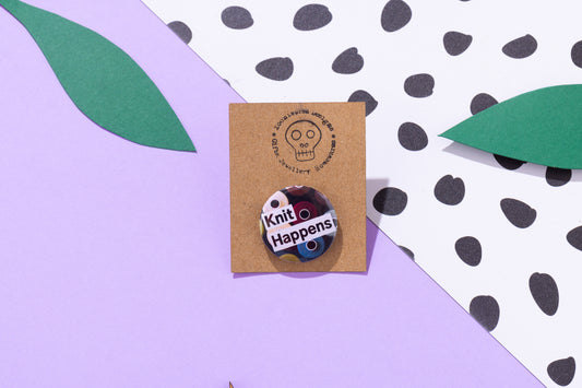 Knit Happens 25mm Button Badge