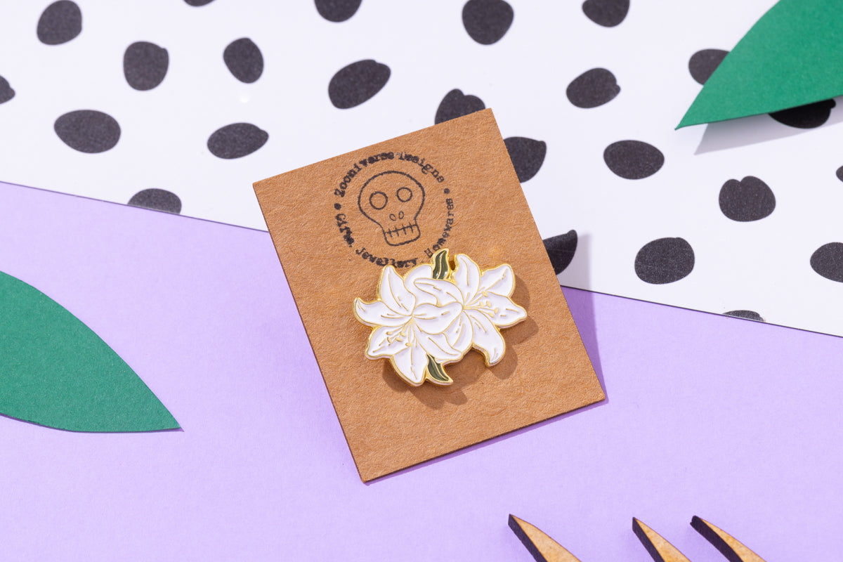 Lily Flower Enamel Pin