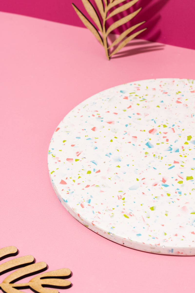 Lime, Blue, Pink, White Terrazzo Heatmat